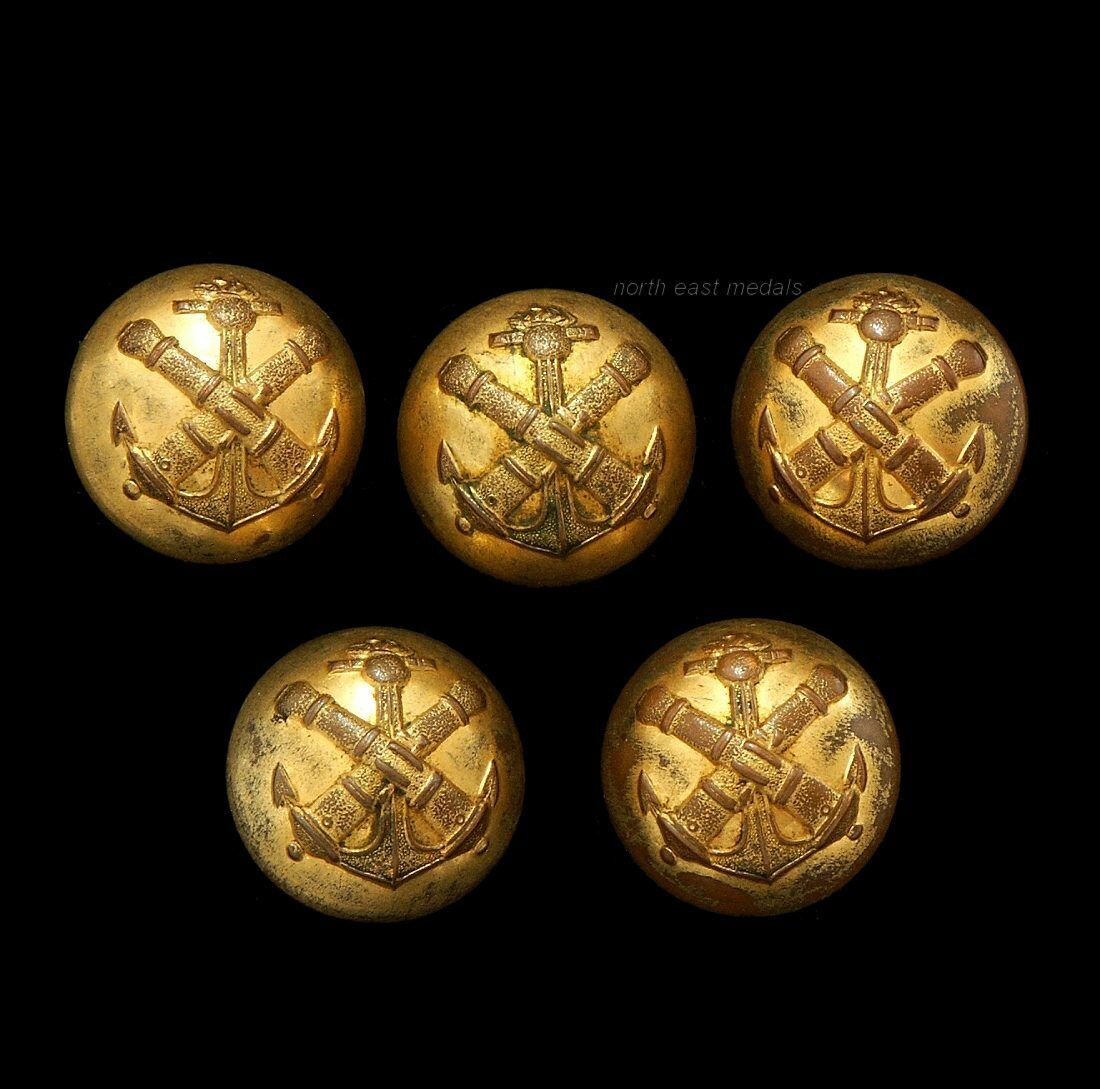 French Colonial Artillery Uniform Buttons (5)