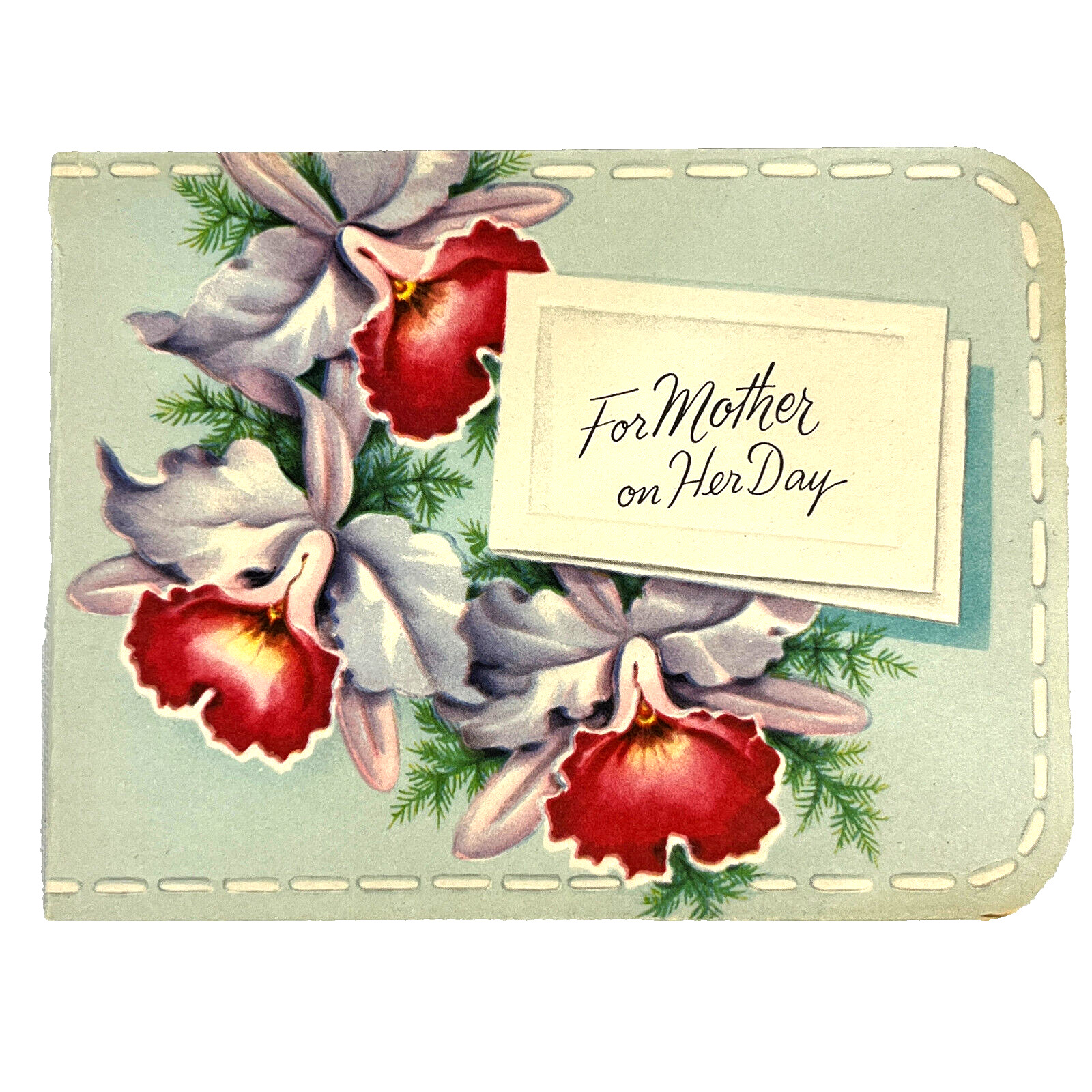 Vintage UNUSED Mother\'s Day greeting card orchid money holder wallet Miller U