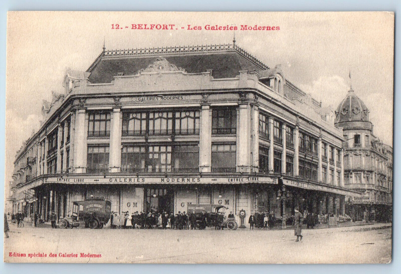 Belfort Bourgogne-Franche-Comté France Postcard Les Galeries Modernes c1910