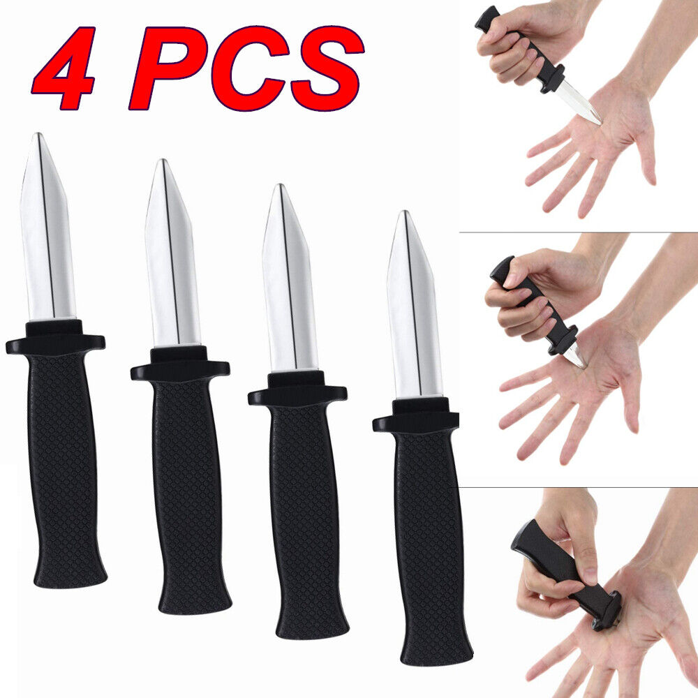 4pcs/ Set Disappearing Trick Fake Knife Novelty Prop Dagger Pranks Gags Jokes US
