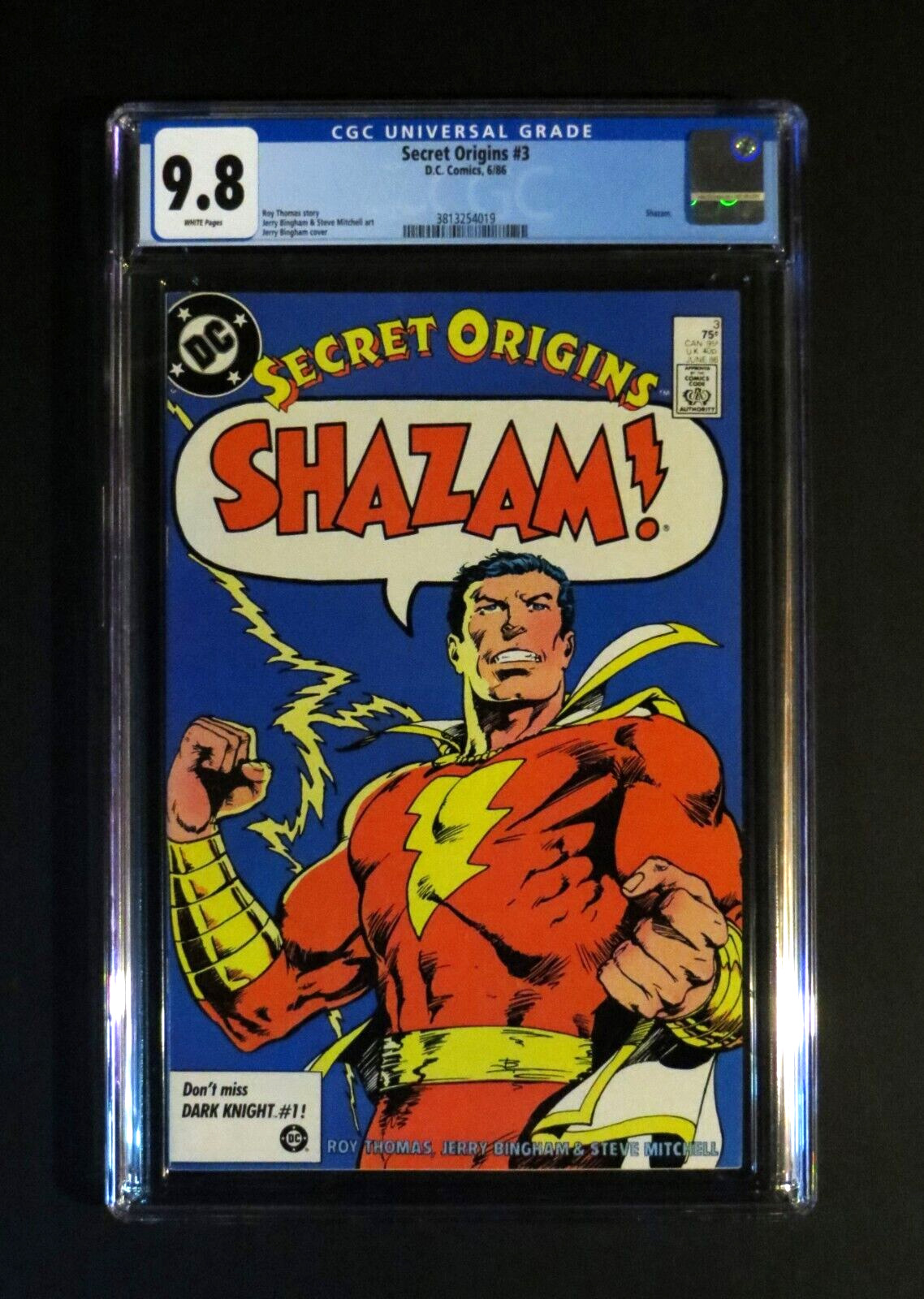 SECRET ORIGINS #3 CGC 9.8 NM Jerry Bingham Shazam Captain Marvel Legends DC 1986
