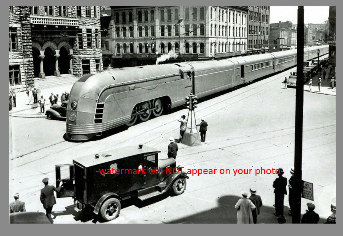 1930s Mercury Locomotive Train PHOTO Retro New York Central Railroad Syracuse