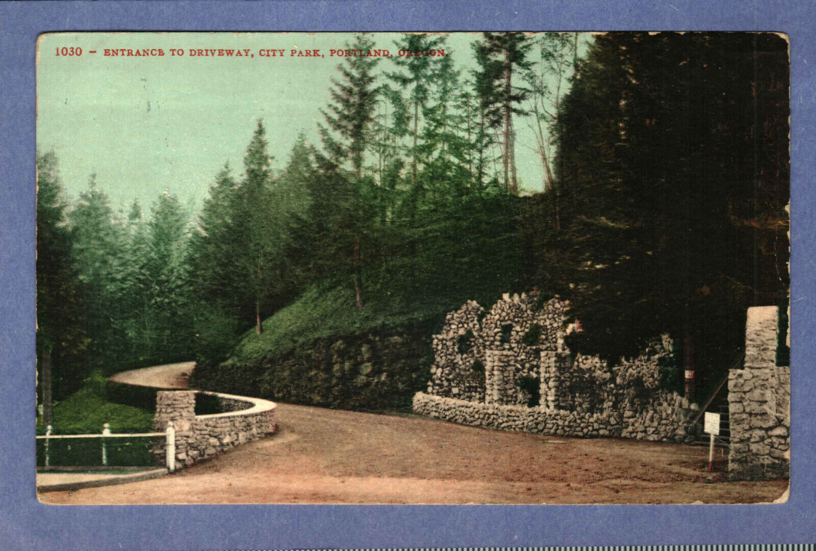 Postcard Entrance City Park Portland Oregon OR Edward H. Mitchell Posted 1908