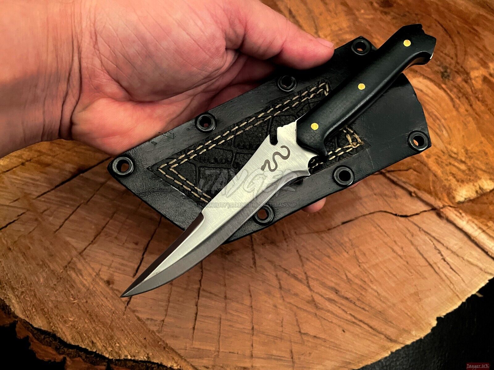 Handmade Jack Krause\'s Knife-Resident Evil 4-Hunting knife-Leather Sheath-EDC