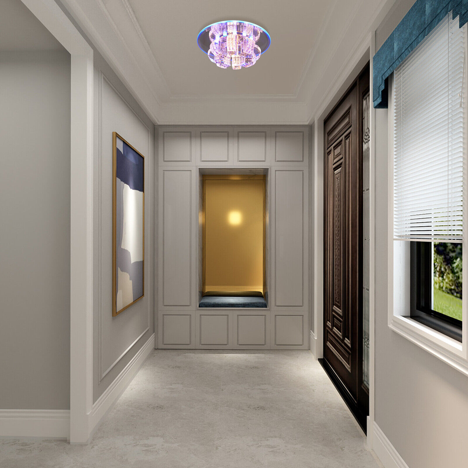 LED Crystal Ceiling Light Luxury Chandelier Pendant Lamp Flush Mount Home Decor