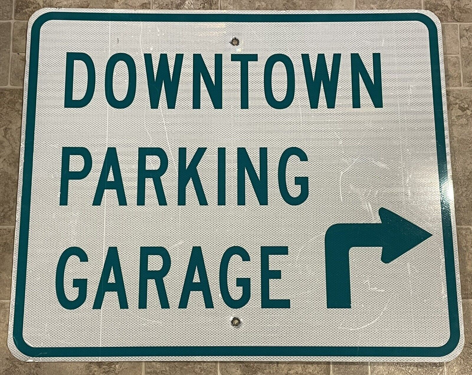 Vintage Downtown Parking Garage Sign 36”x30”Large Man Cave Sign
