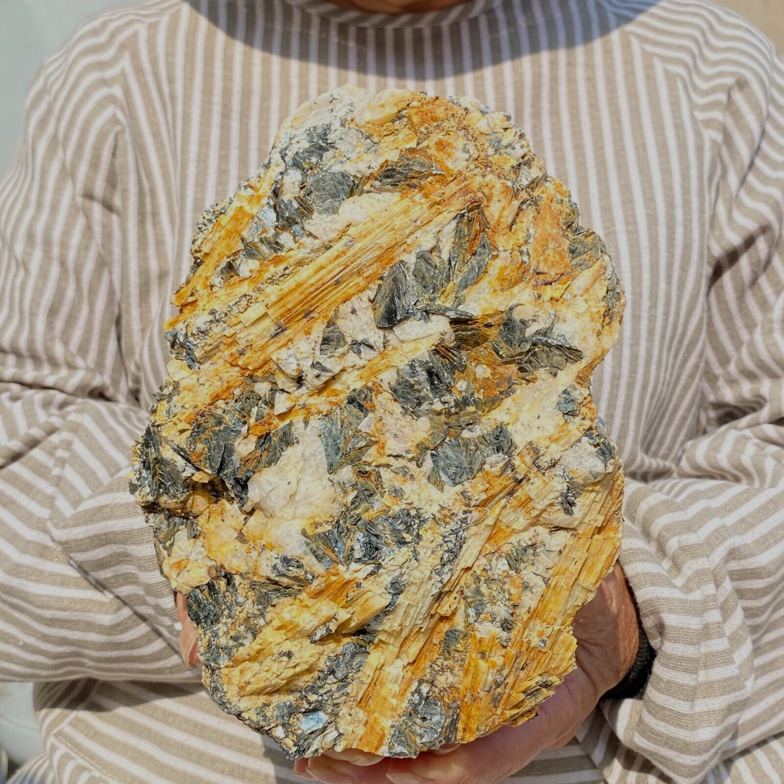 9.0lb Large Gold Tourmaline Specularite Gemstone Crystal Rough Mineral Specimen