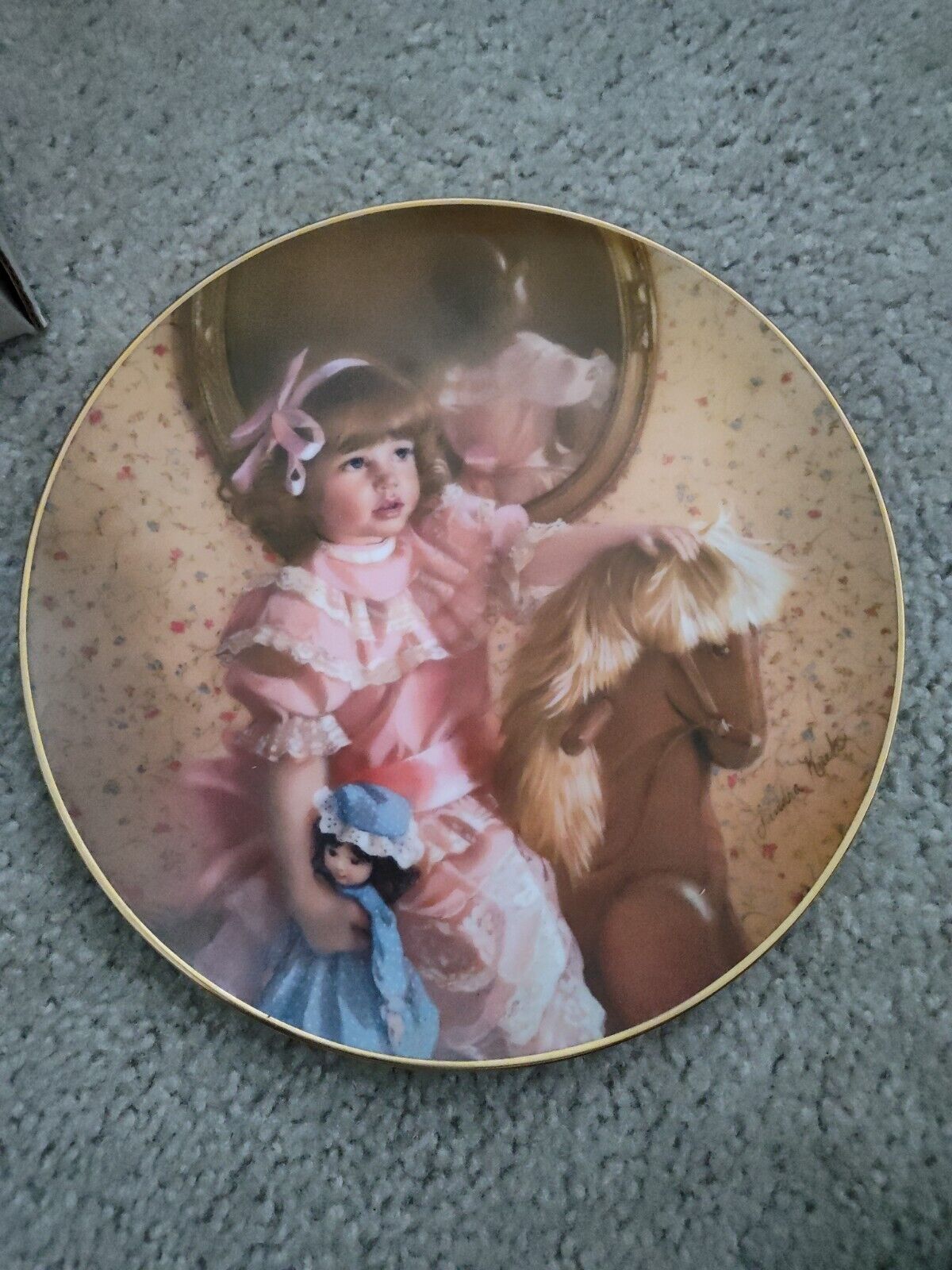 1983 RECO Amy\'s Magic Horse Days Gone By Plate by Sandra Kuck - Artist Signed
