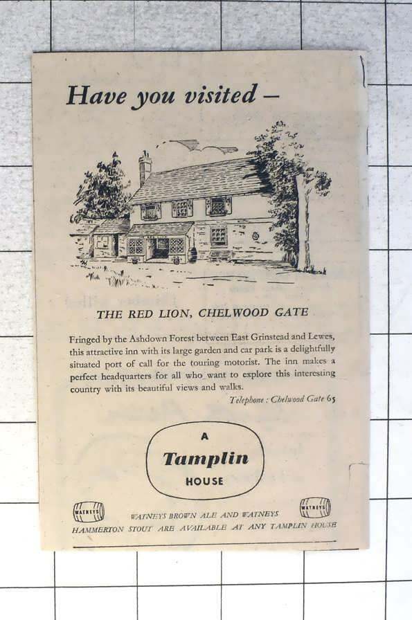 1958 Visit To The Attractive Red Lion Chelwood Gate Ashdown Forest