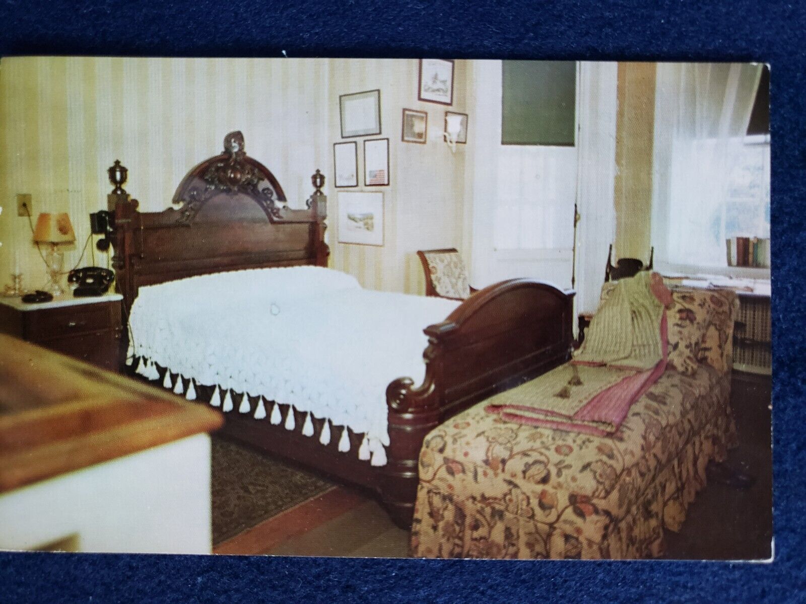 FDR\'s Bedroom Hyde Park NY Franklin D Roosevelt Postcard 1960s
