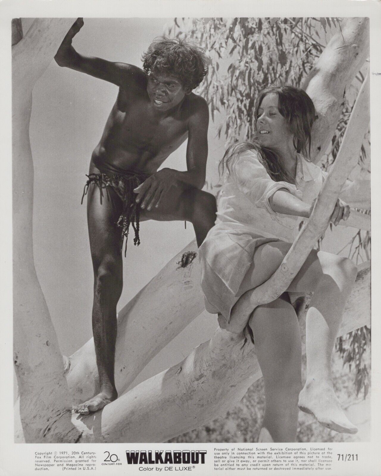 Jenny Agutter + David Gulpilil in Walkabout (1971)⭐🎬 Vintage Movie Photo K 146