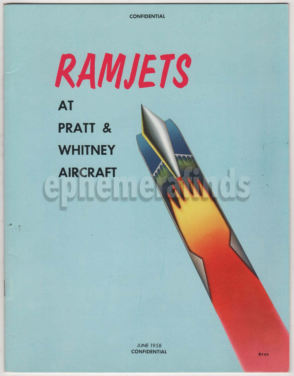 Pratt & Whitney Lockheed A12 Ramjet Engine Cold War Info Booklet 1958