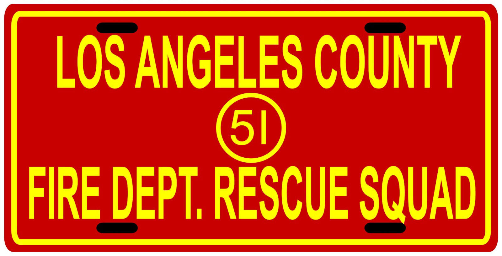 Emergency 51 1970's TV show License Plate