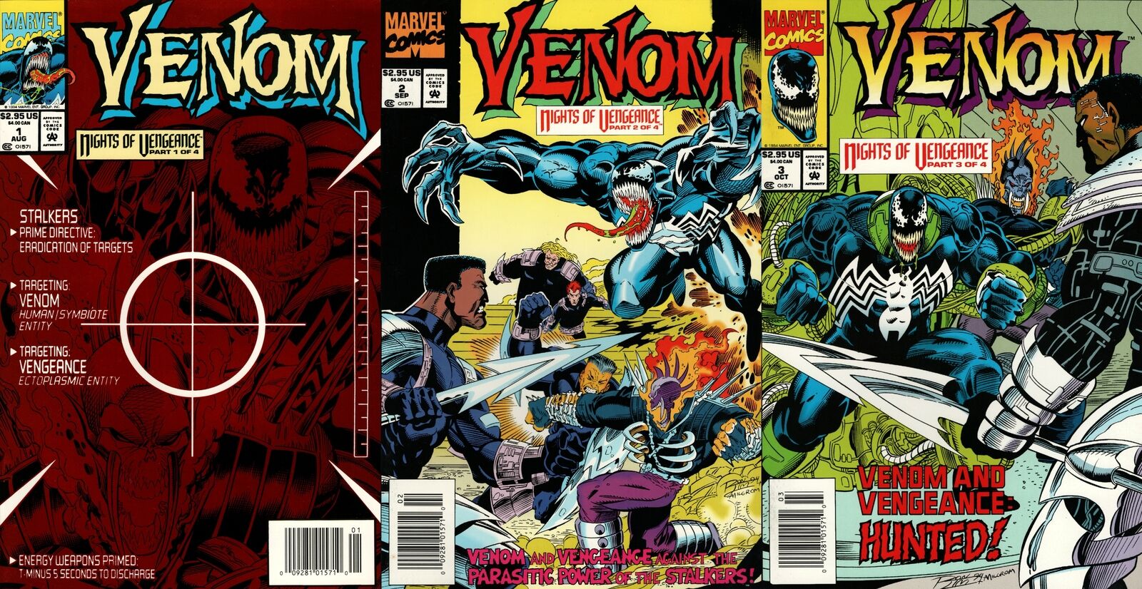 Venom: Nights of Vengeance #1-3 Newsstand Covers (1994) Marvel Comics - 3 Comics