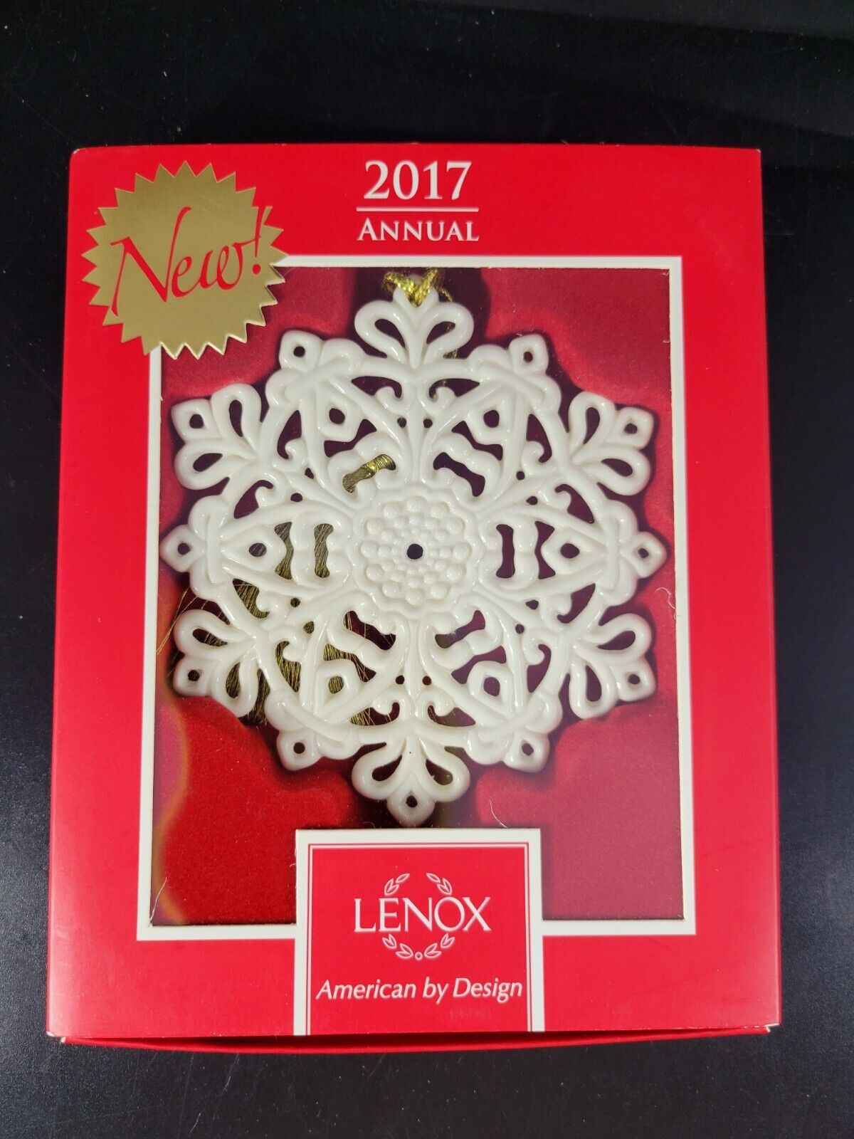 Lenox Annual 2017 Snow Fantasies Snowflake Christmas Tree Ornament in Box