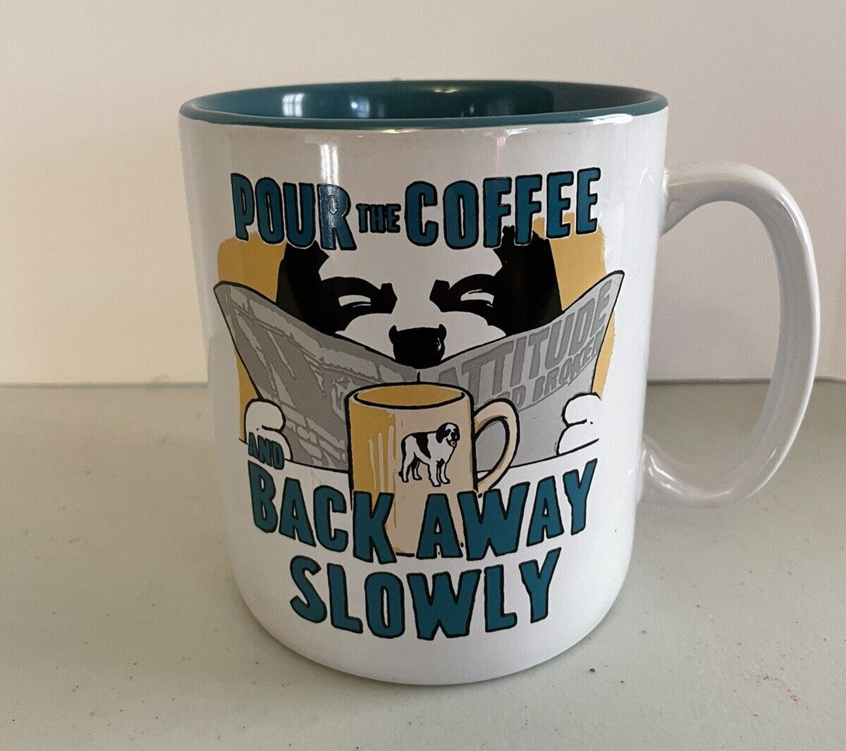 Big Dogs POUR THE COFFEE AND BACK AWAY SLOWLY 30 Oz. Jumbo Coffee Mug 2005