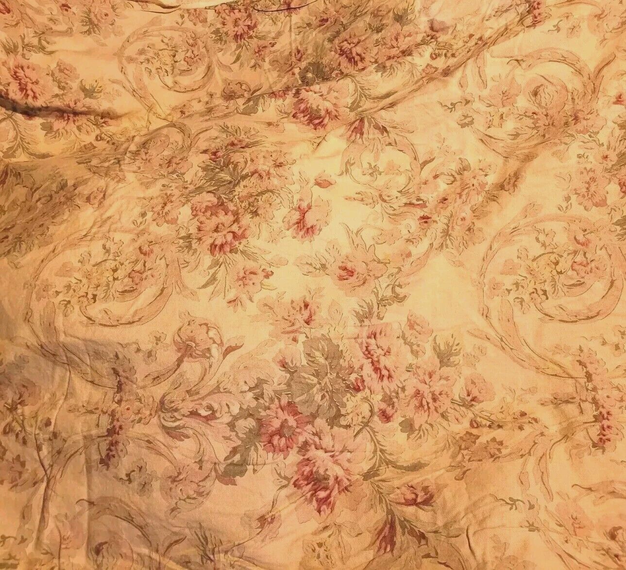 Vtg 80s RL Home Cottage Guinevere Linen Upholstery Fabric 8 Yds  2\