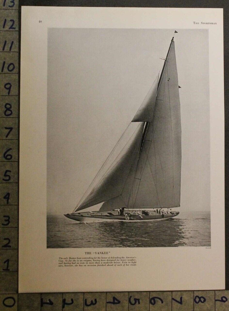 1930 YANKEE AMERICA CUP SAILBOAT YACHT RACE NAUTICAL INSERT PHOTO PRINT 30003