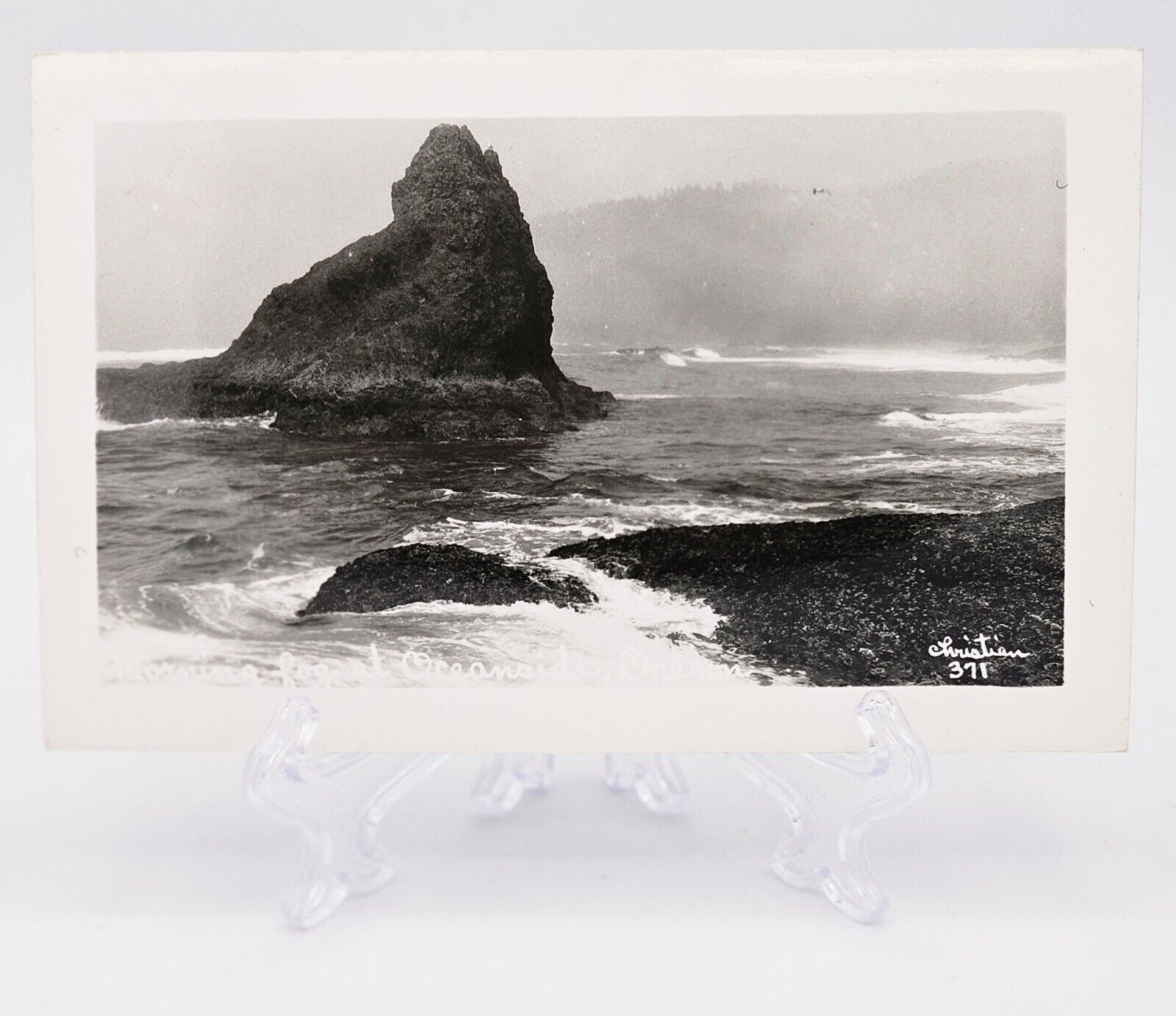 RPPC Postcard~ Foggy Oregon Coast~ By Christian