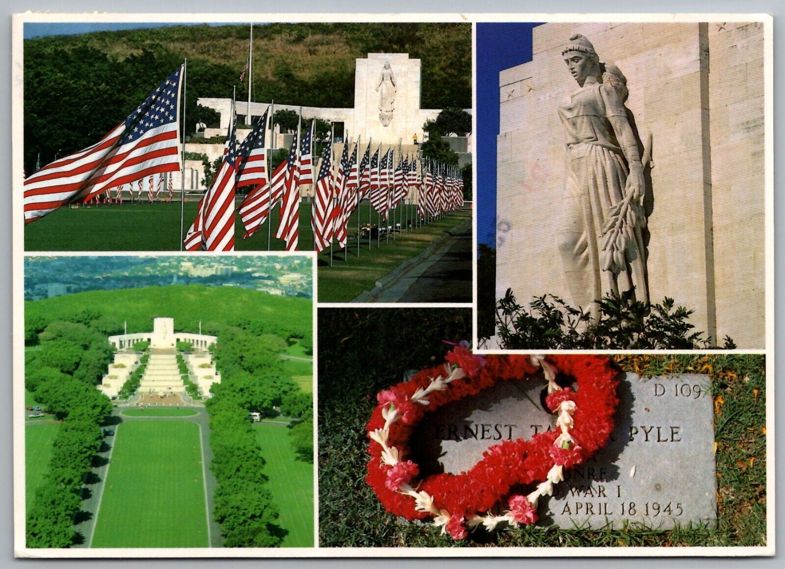 Continental Size Postcard - National Memorial Cemetery of the Pacific - Hawaii