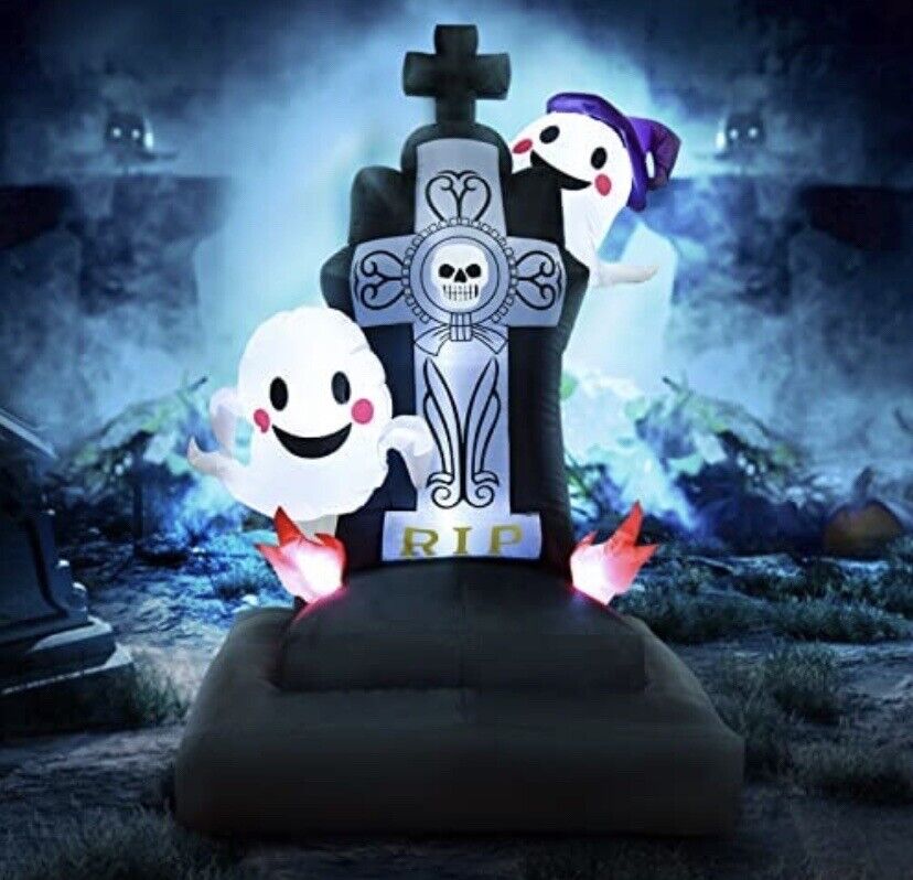 Airblown Inflatable Halloween New 5 Foot Ghosts RIP  LIGHTED New