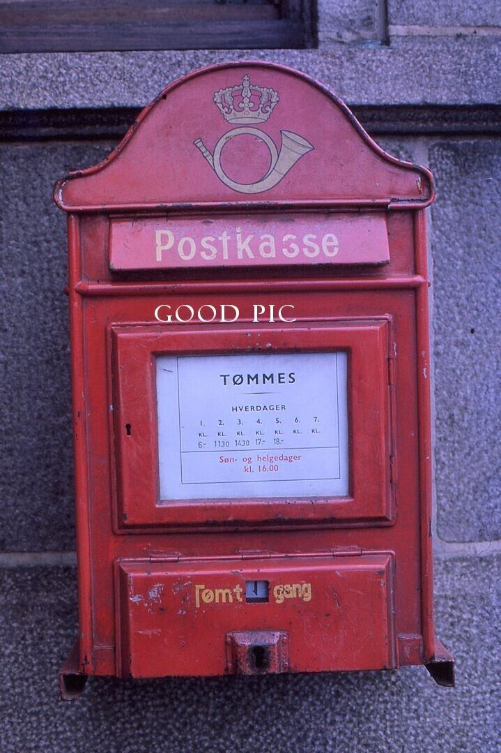 #SM20- d Vintage 35mm Slide Photo- Red Mailbox- Foreign- 1963
