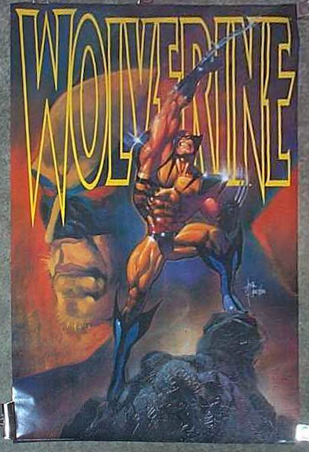 1993 X-Men Wolverine Poster: Vintage Marvel Comics Universe Logan pin-up, 34x22