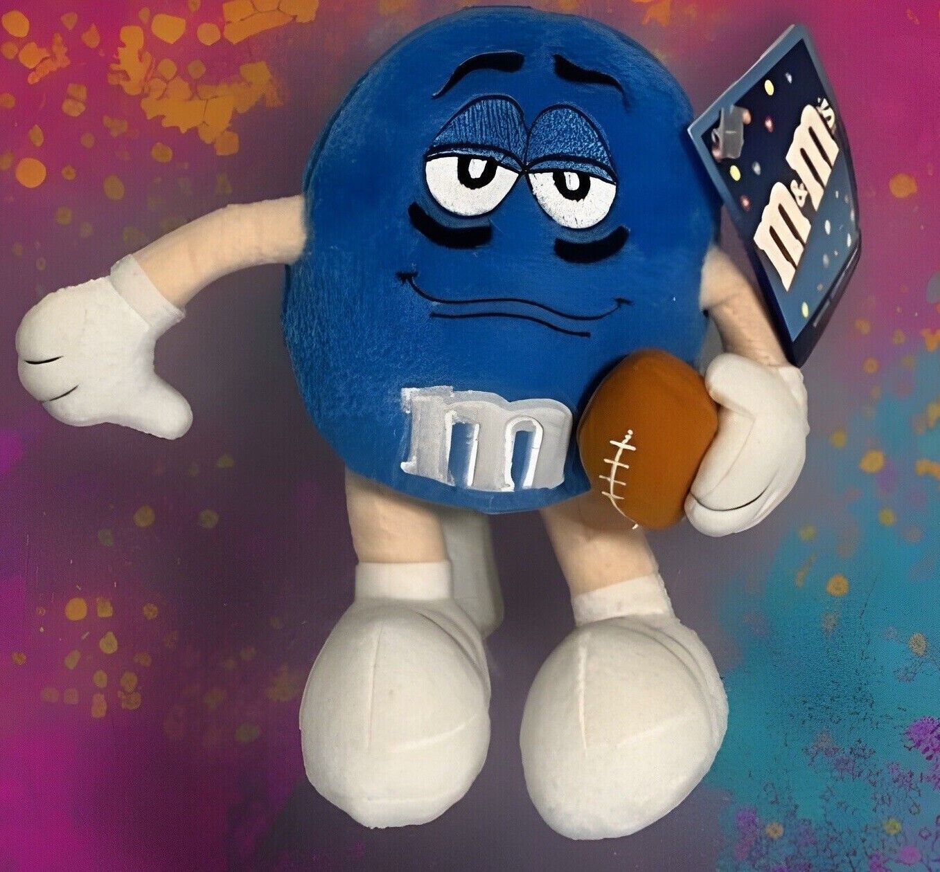 M&Ms Vintage 2001 Blue Football plush Preowned With Tags
