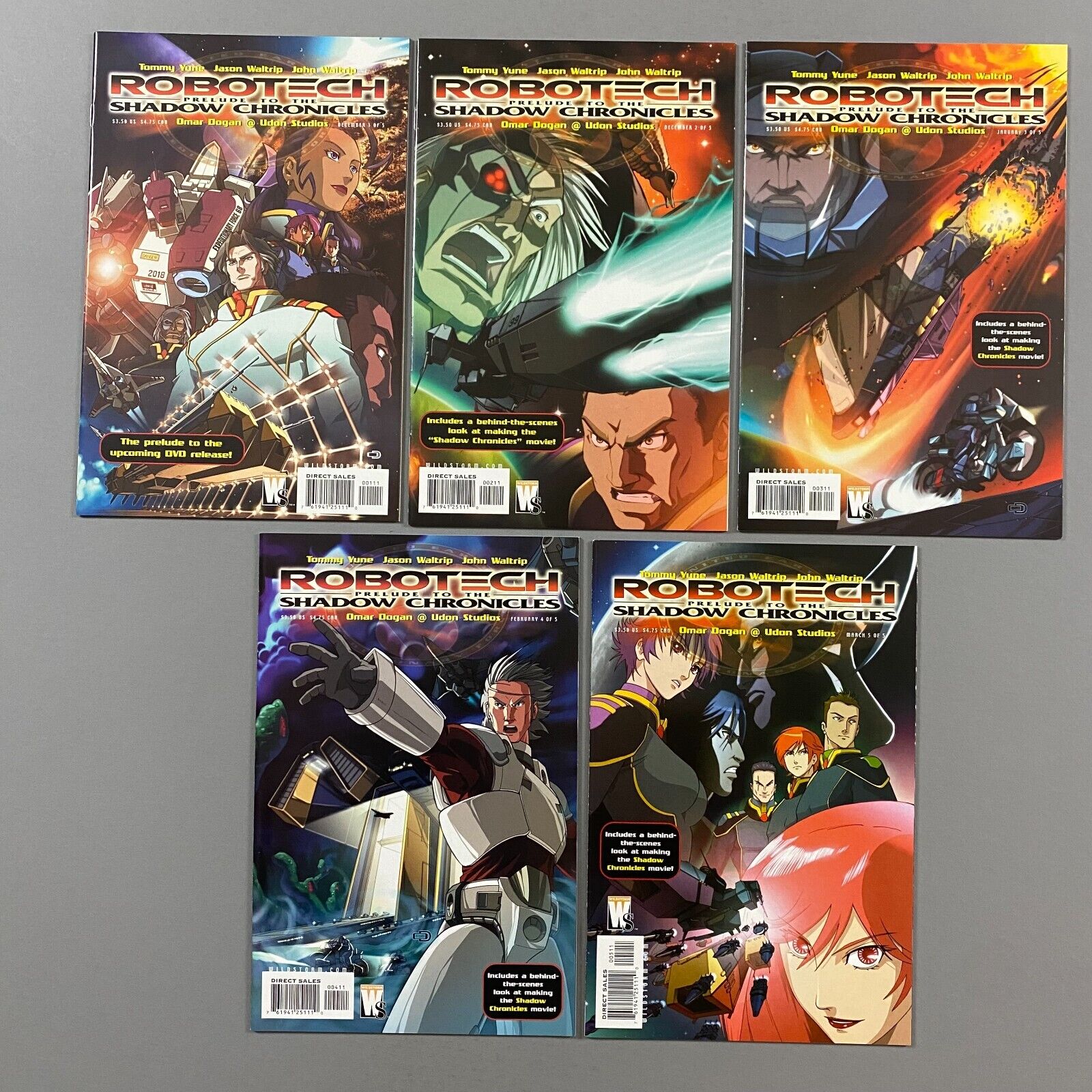 ROBOTECH PRELUDE TO THE SHADOW CHRONICLES 1-5 COMPLETE SERIES (2005, WILDSTORM)