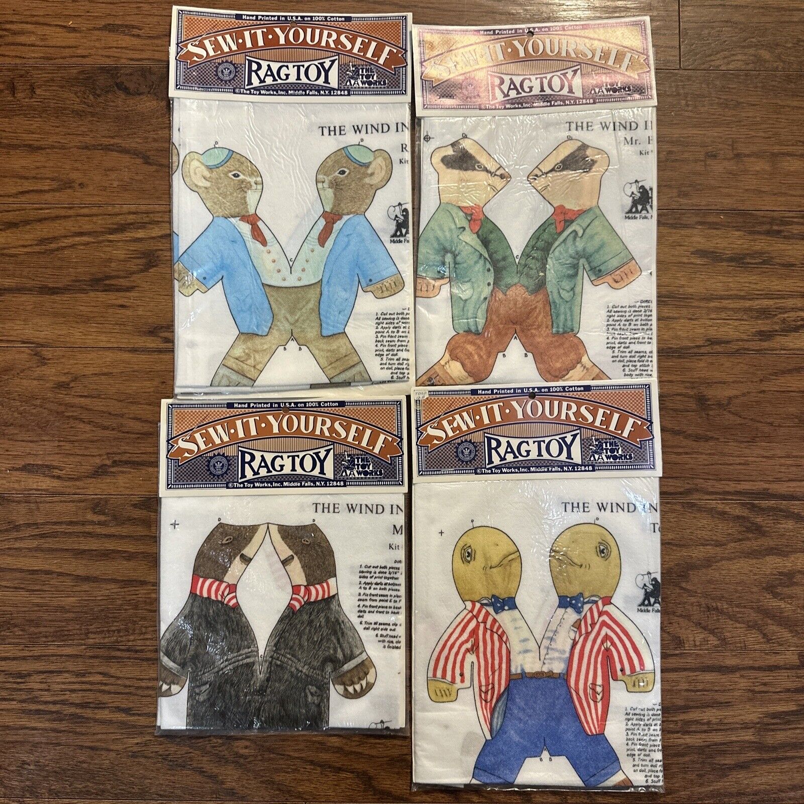 VTG The Toy Works Sew It Yourself Wind In The Willows Complete Rag Doll Set