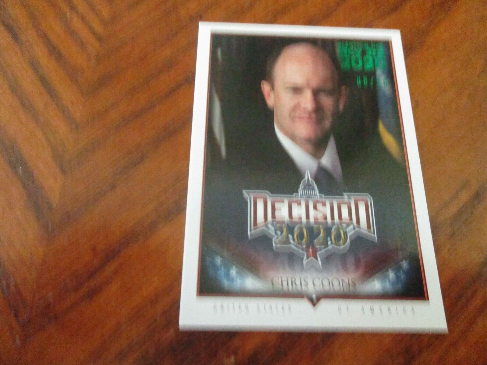 Decision 2020 Election Day Green Foil Chris Coons Card #450 Serial #8/10