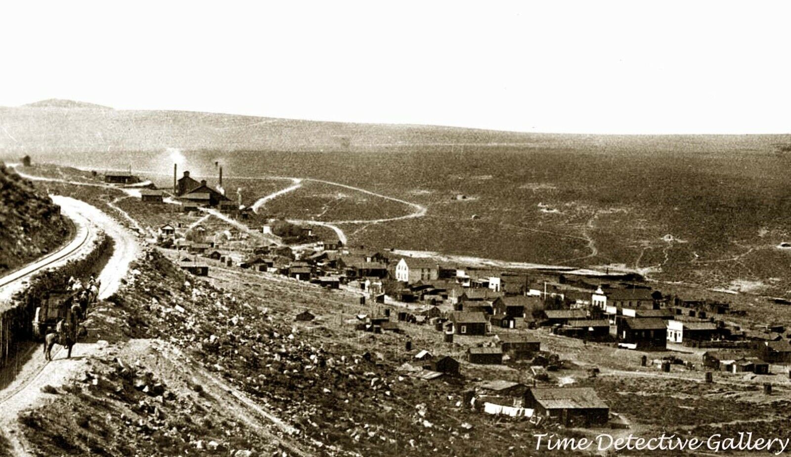 Birdseye View of Candelaria, Nevada - circa 1890s - Historic Photo Print