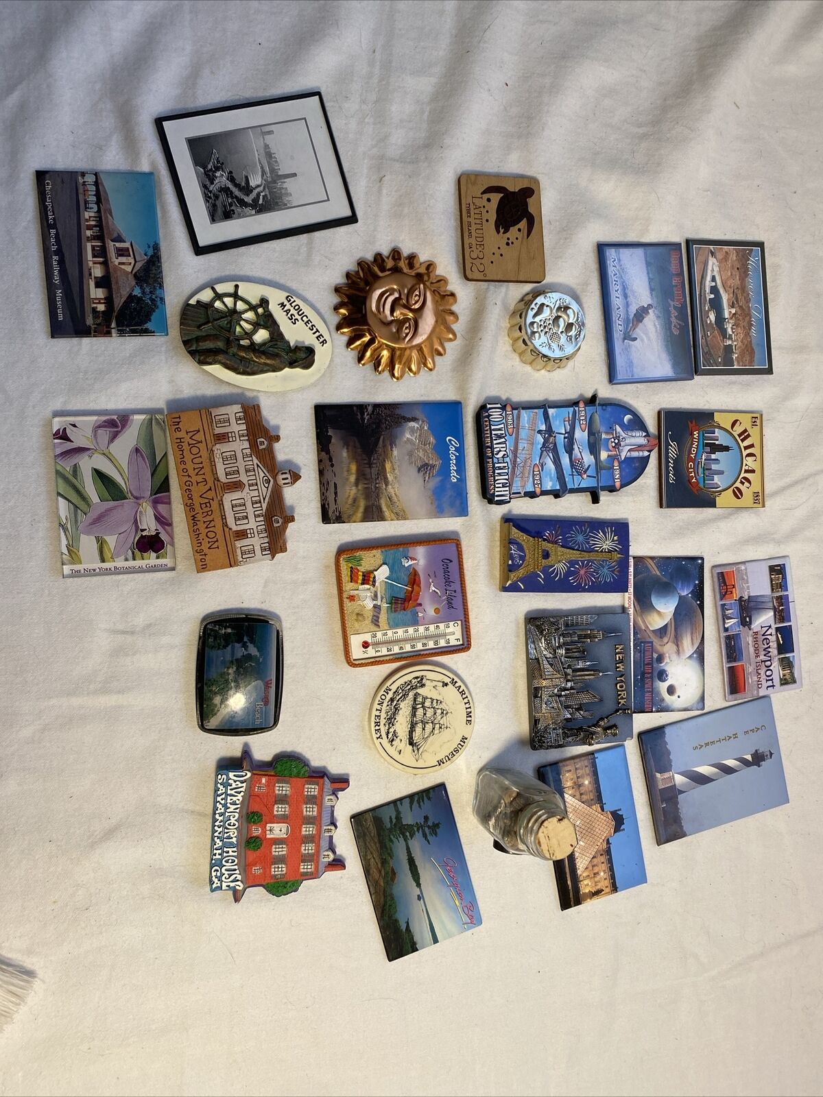Vintage Lot Of 25 Souvenir Travel Magnets