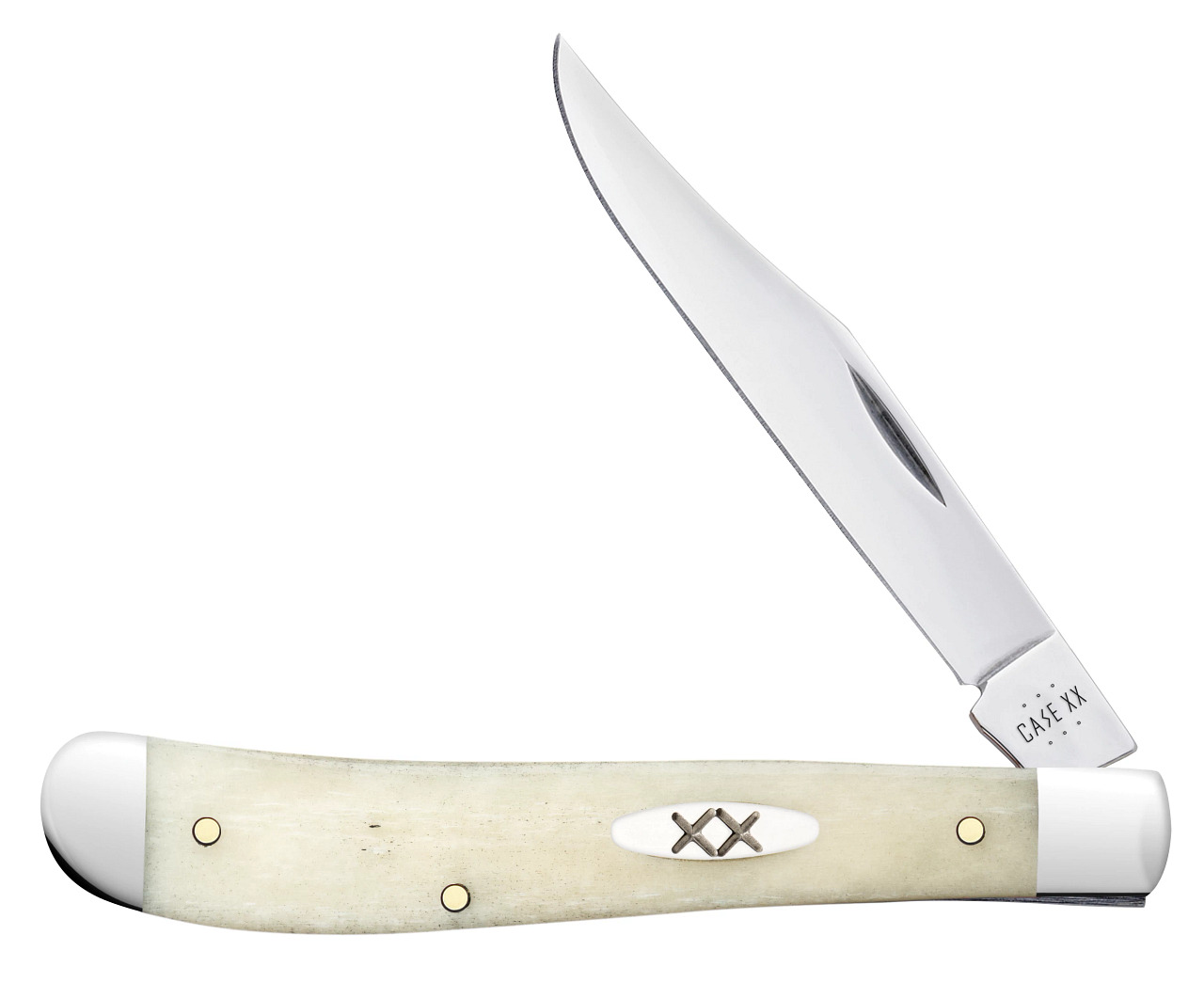 Case XX Knives Slimline Trapper 13312 Smooth Natural Bone Stainless Pocket Knife