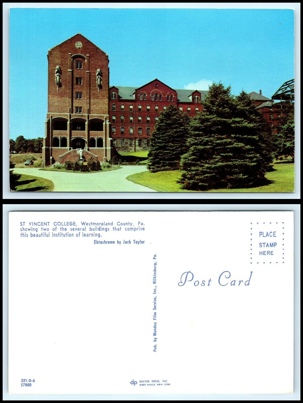 PENNSYLVANIA Postcard - Westmoreland County, St. Vincent College K11