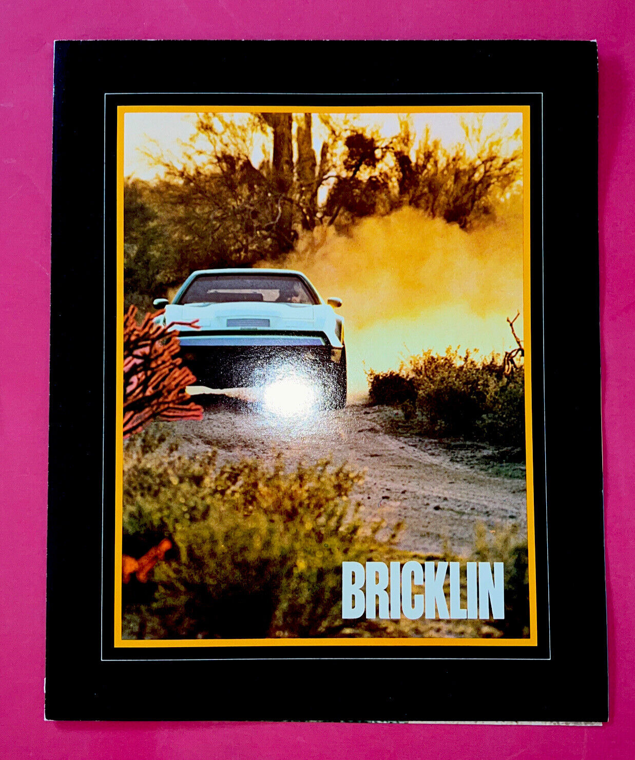 1975 BRICKLIN “GULL-WING” SPORTS CAR COLOR FOLDER /POSTER BROCHURE NOS MINT