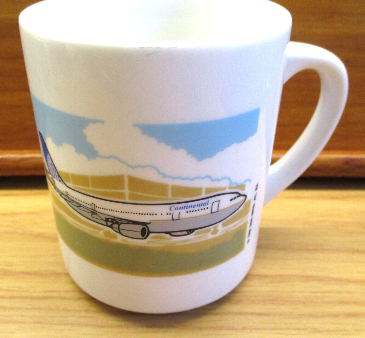 Vtg Continental Airlines Coffee Cup Mug 1992 Airplane Airline Lion Mktg