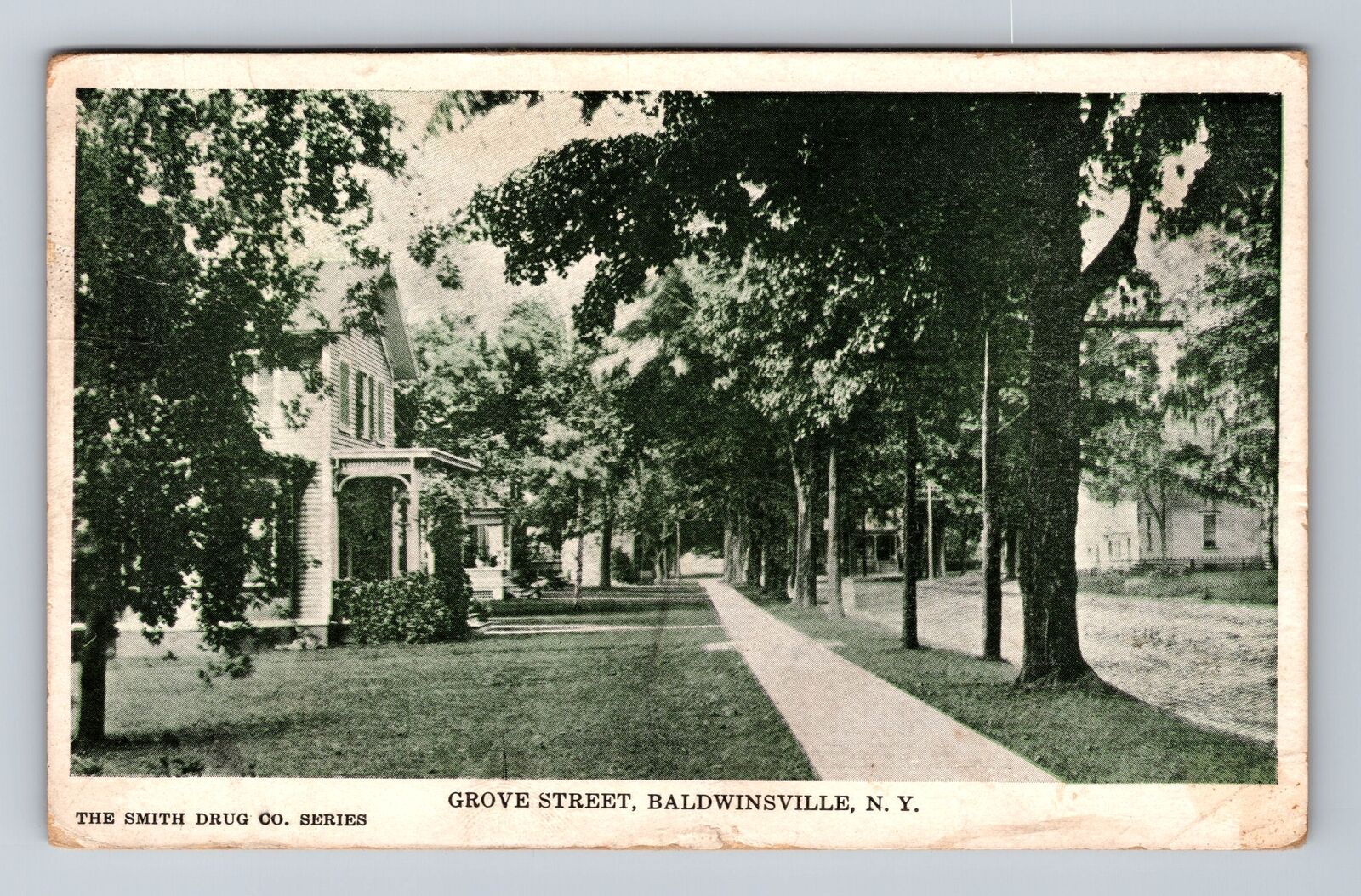 Baldwinsville NY-New York, Residences On Grove Street Vintage Postcard