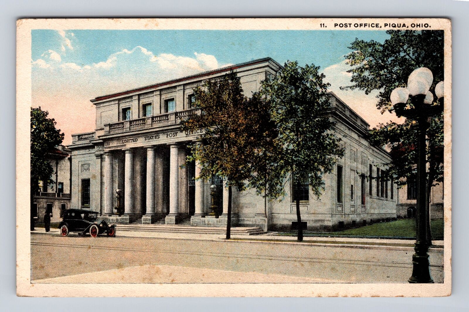 Piqua OH-Ohio, Post Office, Antique Vintage Souvenir Postcard