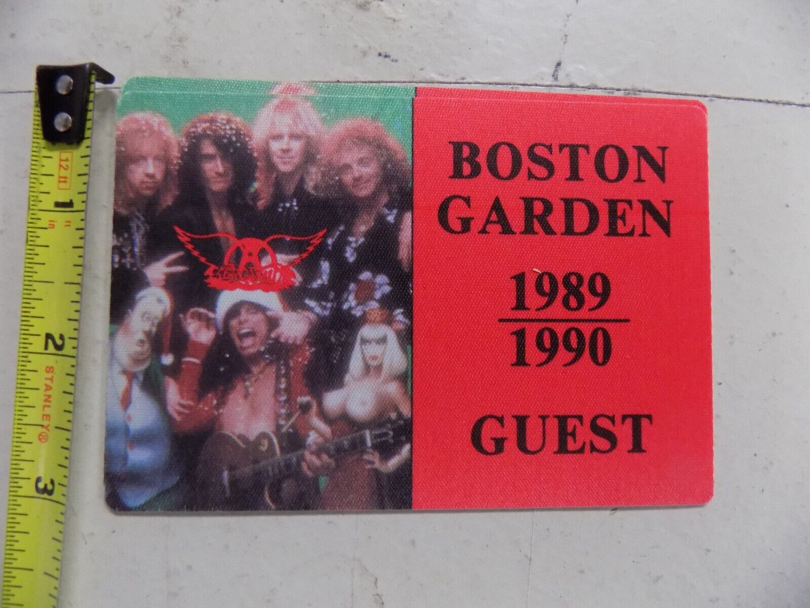 NOS Perfect to frame Sticker Guest Pass Aerosmith Boston Garden 1990 1989