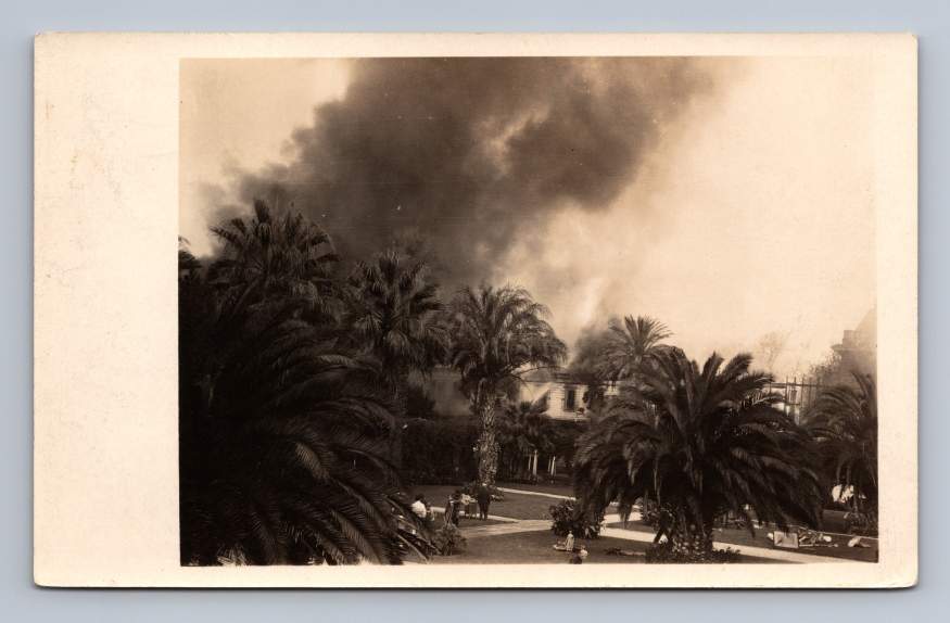 Southern California Fire Disaster Scene RPPC Antique Real Photo Postcard ~1920s