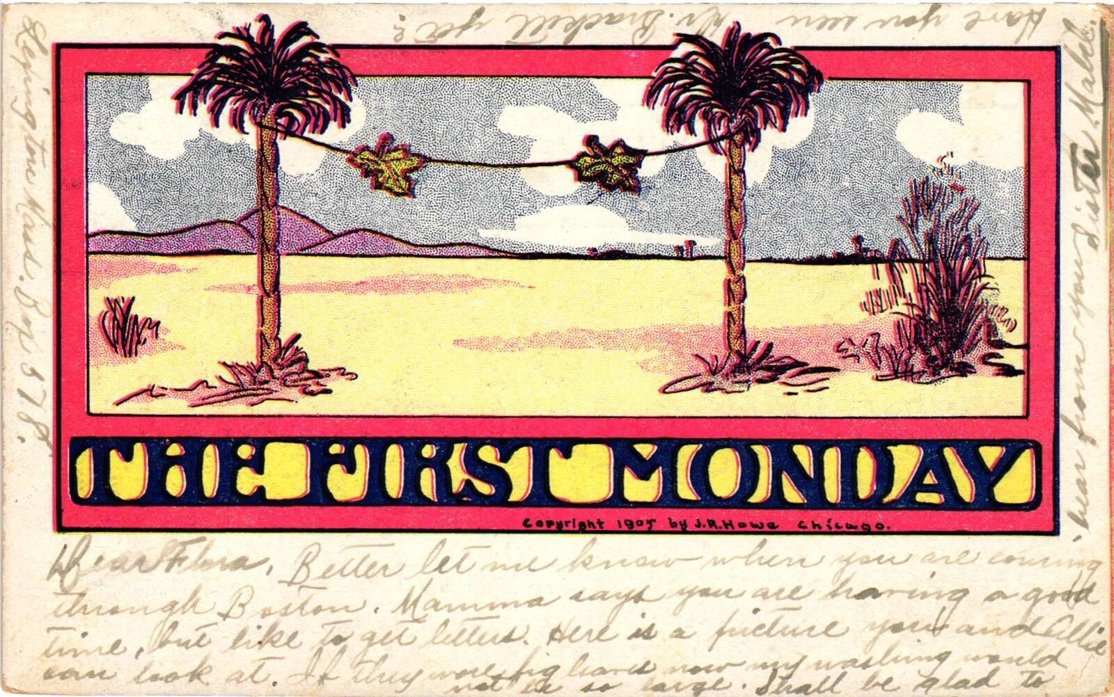 Vintage Postcard- The First Monday Early 1900s