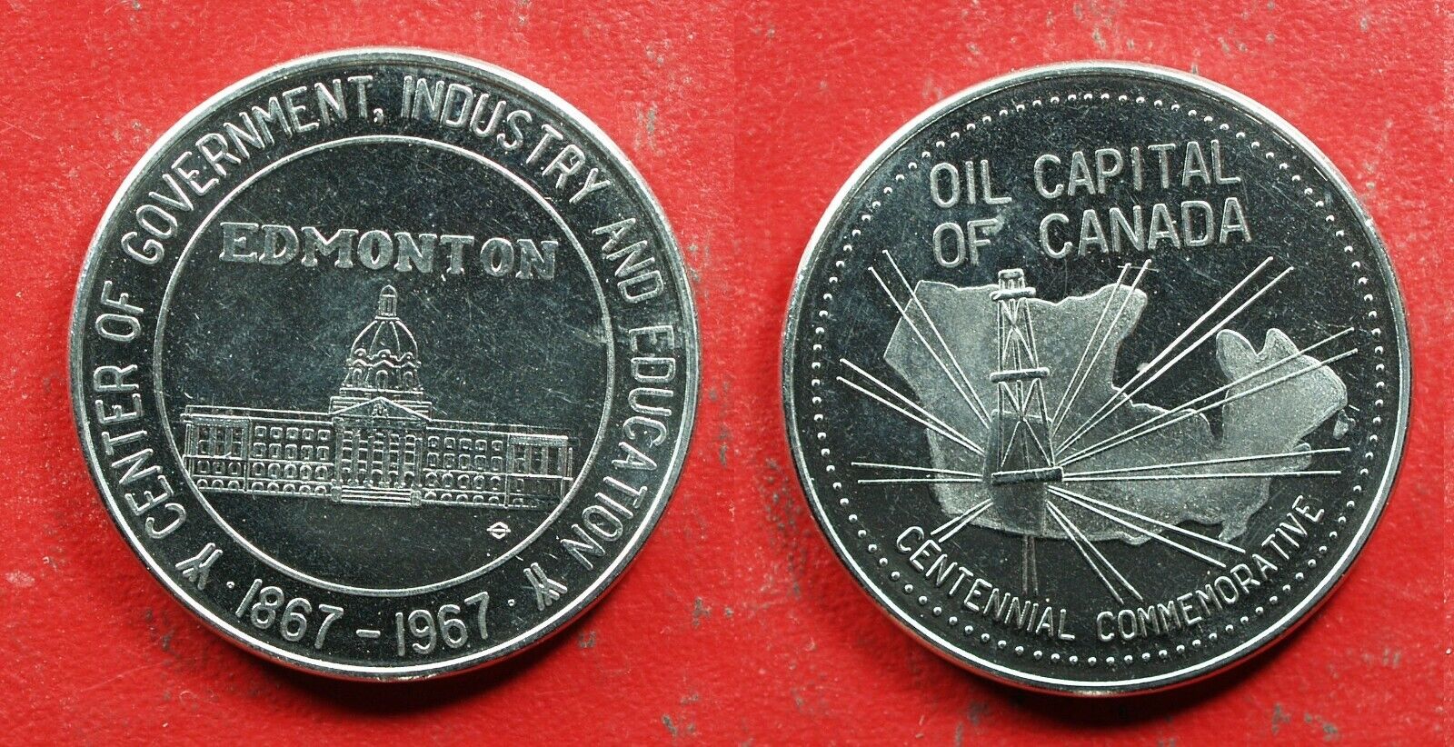 1967 Canada Centennial - Edmonton - Oil Capital of Canada medal - UNC  st#988