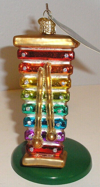 2019 TOY XYLOPHONE - OLD WORLD CHRISTMAS BLOWN GLASS ORNAMENT - NEW W/TAG