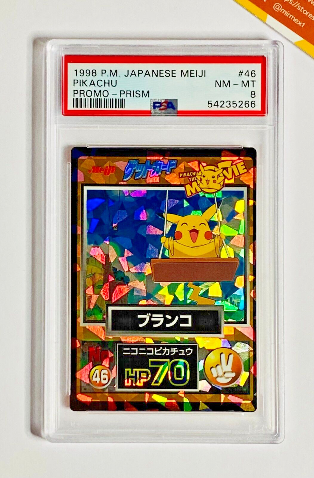 1998 Pokemon PSA 8 Pikachu #46 Meiji Prism Japanese