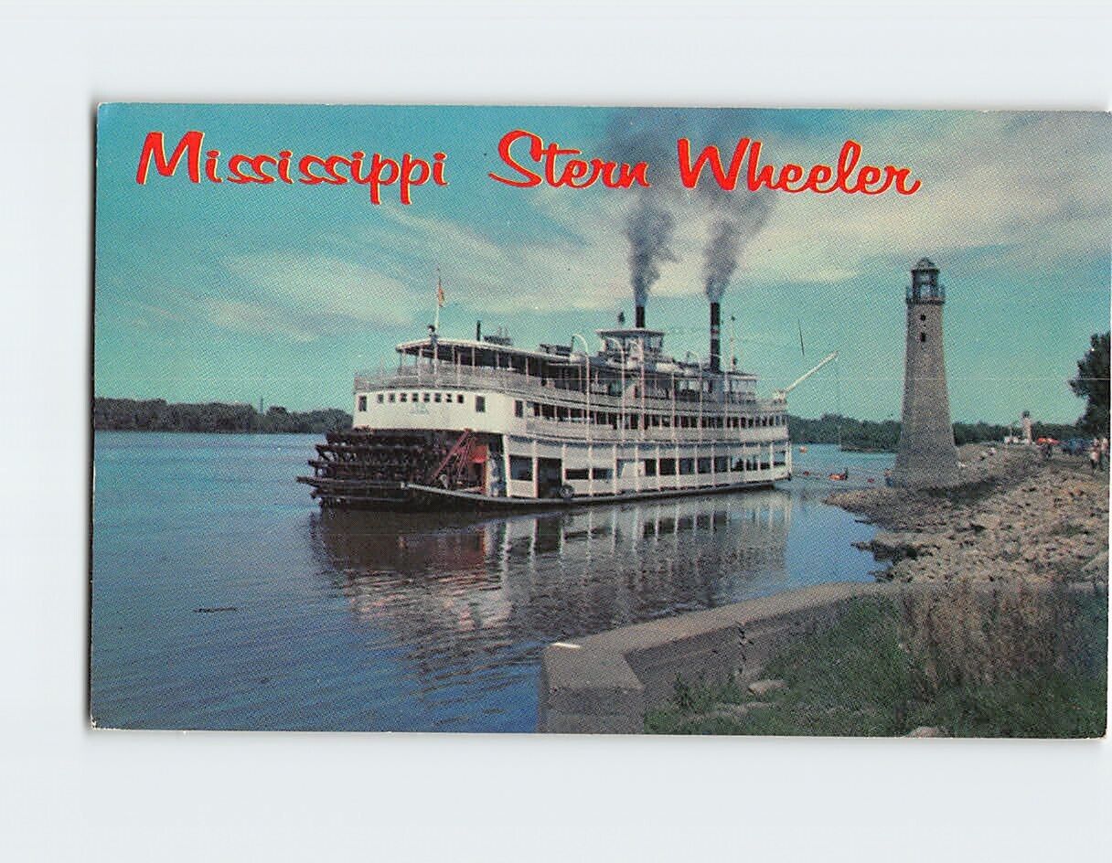 Postcard Mississippi Stern Wheeler Clinton Iowa