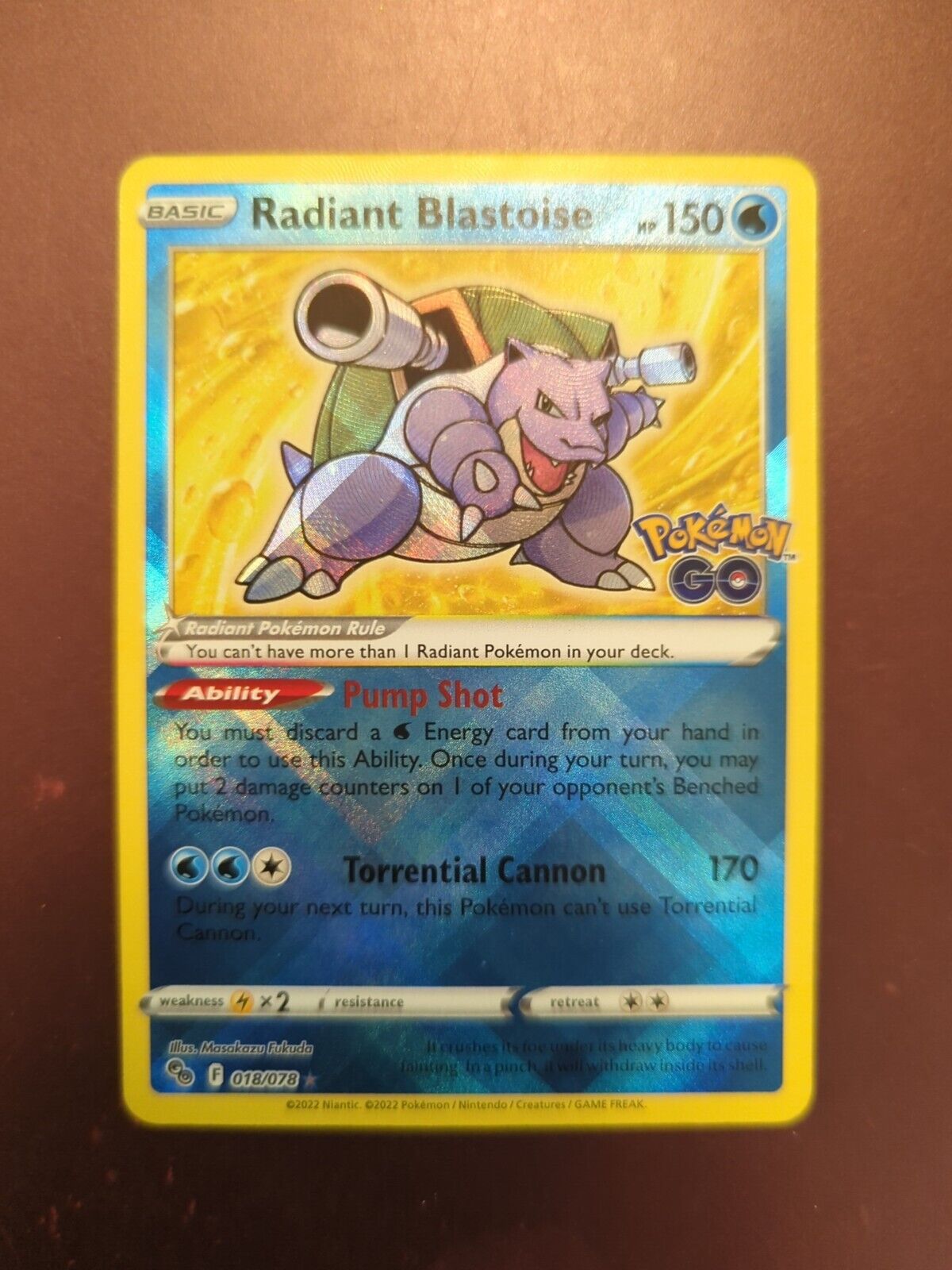 Pokémon ~ Radiant Blastoise - Pokemon GO ~ Radiant Rare #18/78, 