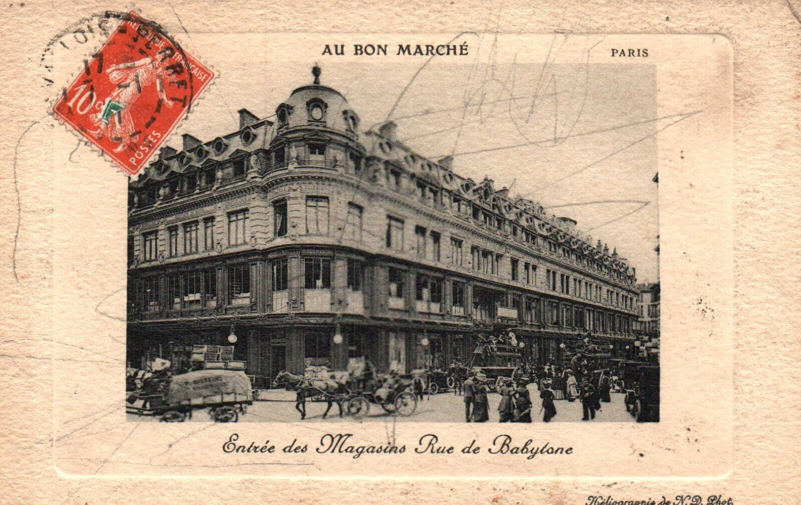 CPA 75 - PARIS - Au Bon Marché - Entrance des Magasins rue de Babylone