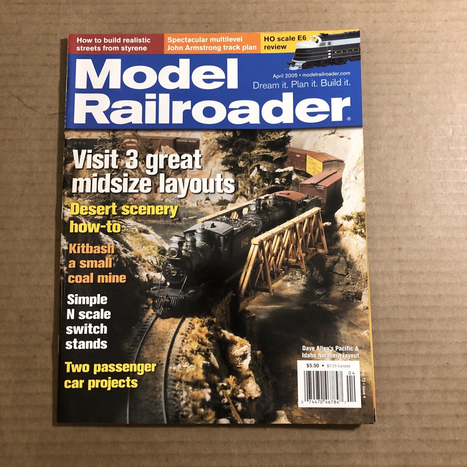 Model Railroader Magazine 2005 April Desert scenery how to Kitbash small coal mi