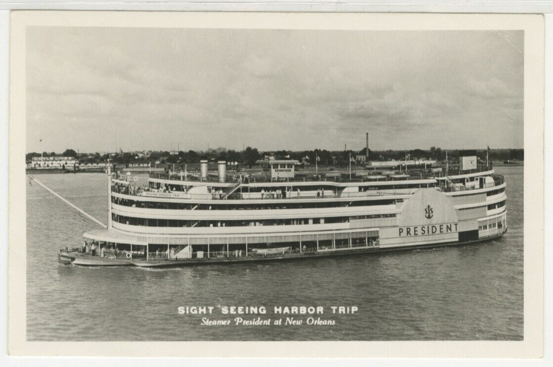 RPPC Postcard View Of Steamer President In New Orleans - Sightseeing vintage F13
